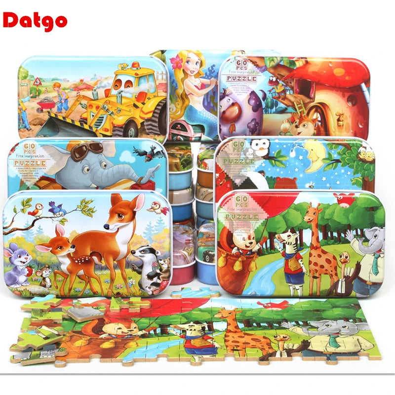 60 Pieces Wooden Jigsaw Puzzle for Kids