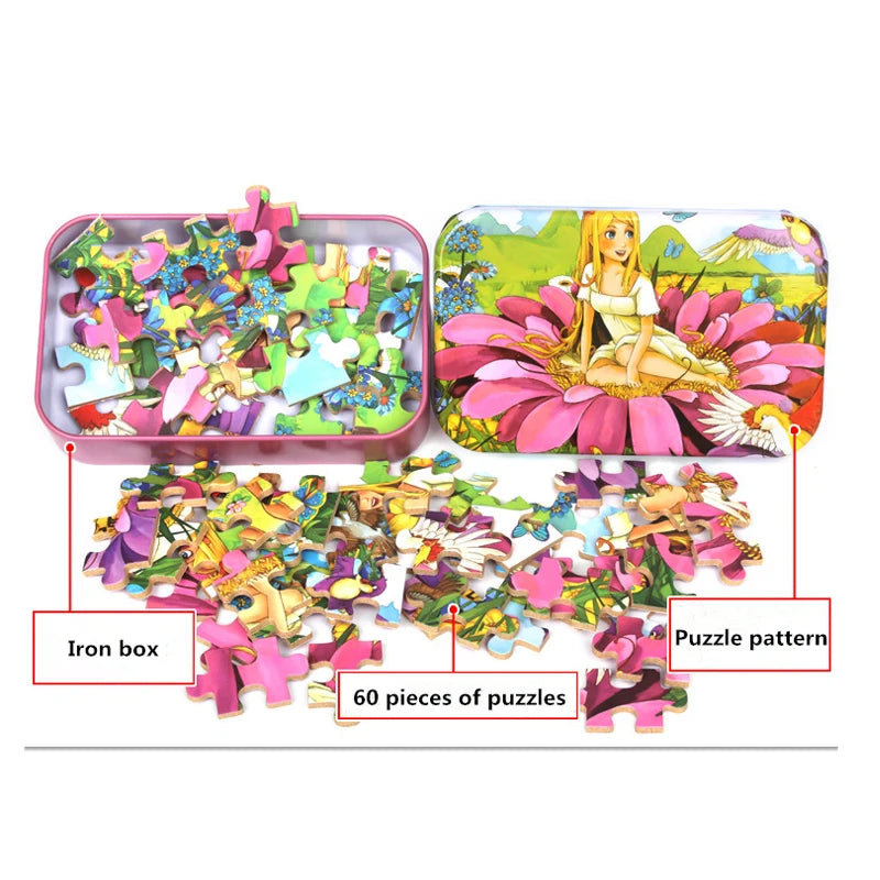 60 Pieces Wooden Jigsaw Puzzle for Kids
