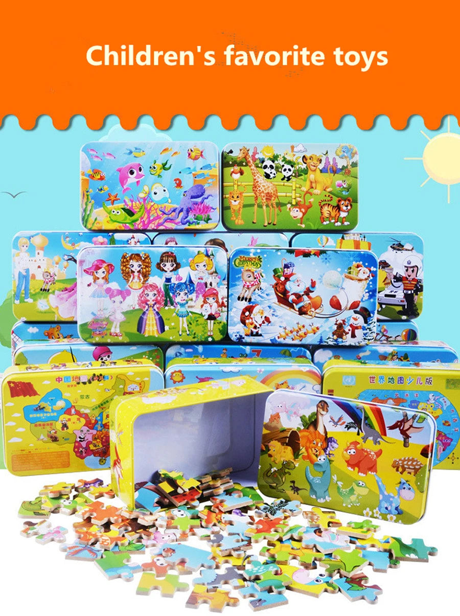 60 Pieces Wooden Jigsaw Puzzle for Kids
