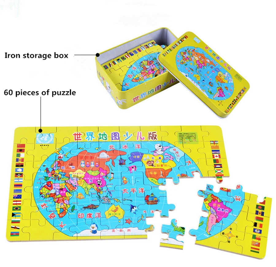 60 Pieces Wooden Jigsaw Puzzle for Kids