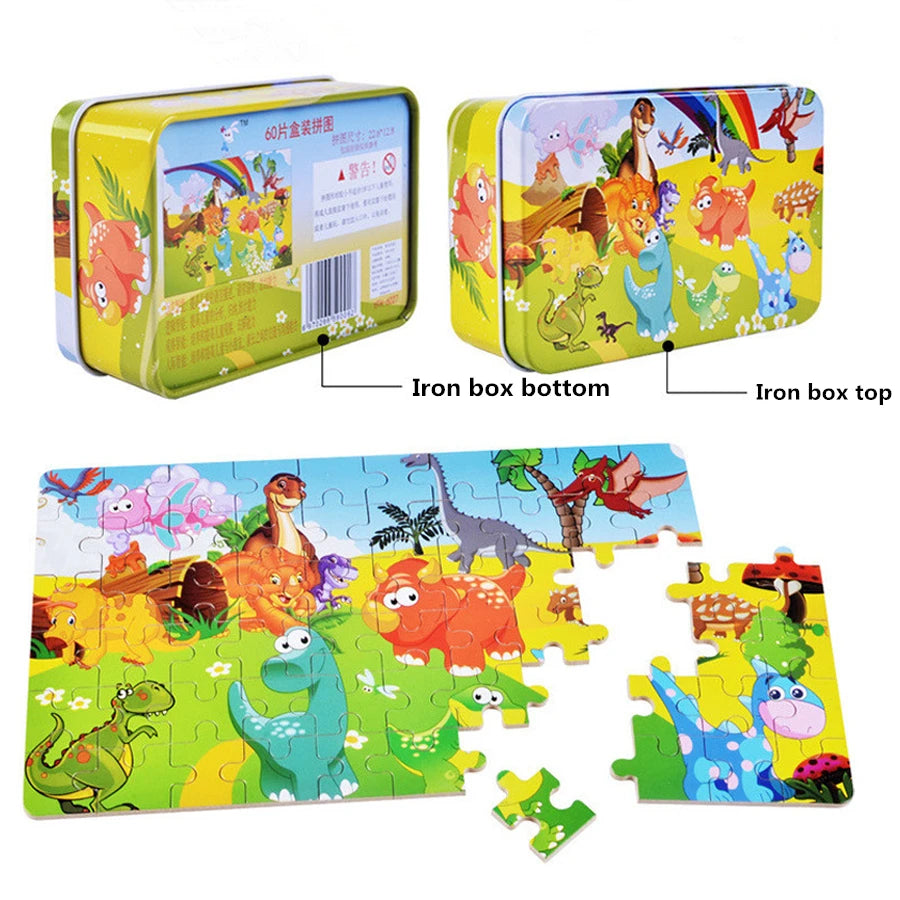 60 Pieces Wooden Jigsaw Puzzle for Kids
