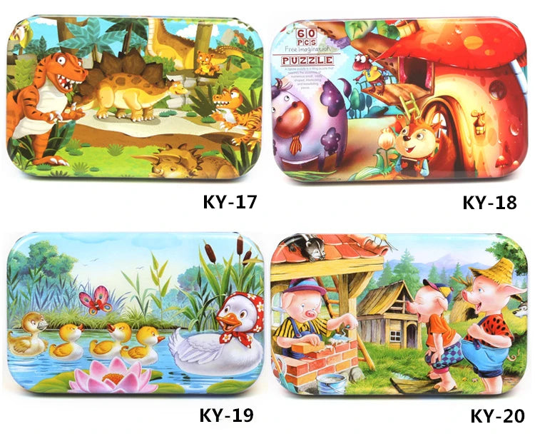 60 Pieces Wooden Jigsaw Puzzle for Kids