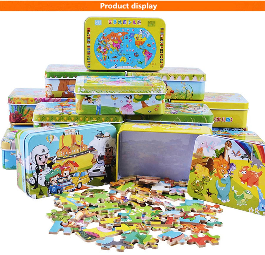 60 Pieces Wooden Jigsaw Puzzle for Kids