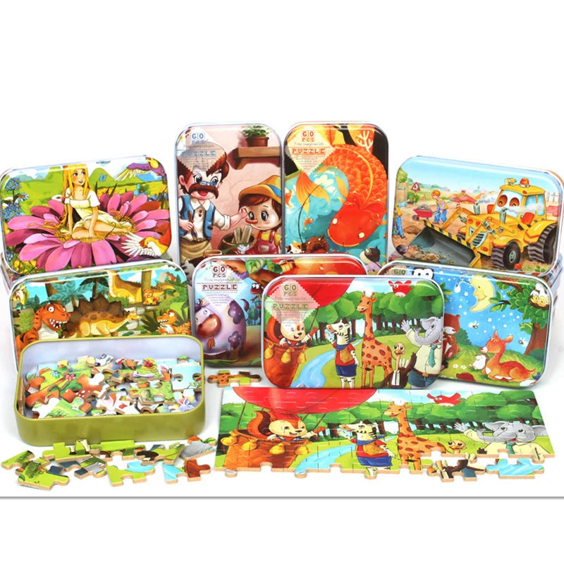 60 Pieces Wooden Jigsaw Puzzle for Kids