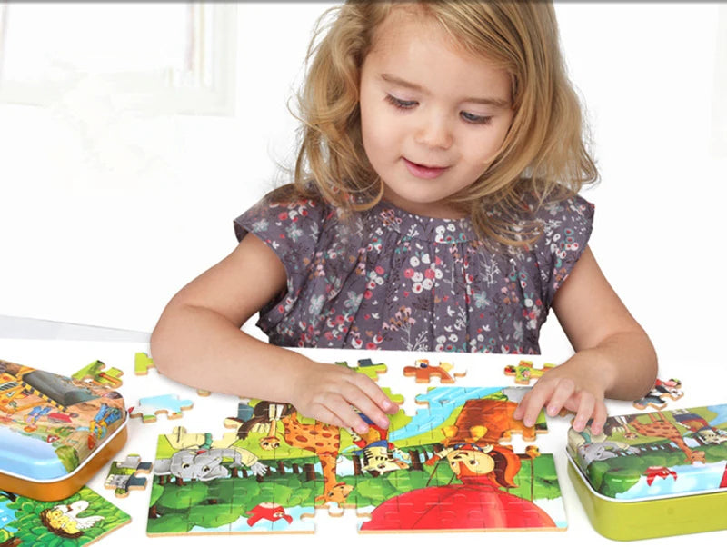 60 Pieces Wooden Jigsaw Puzzle for Kids