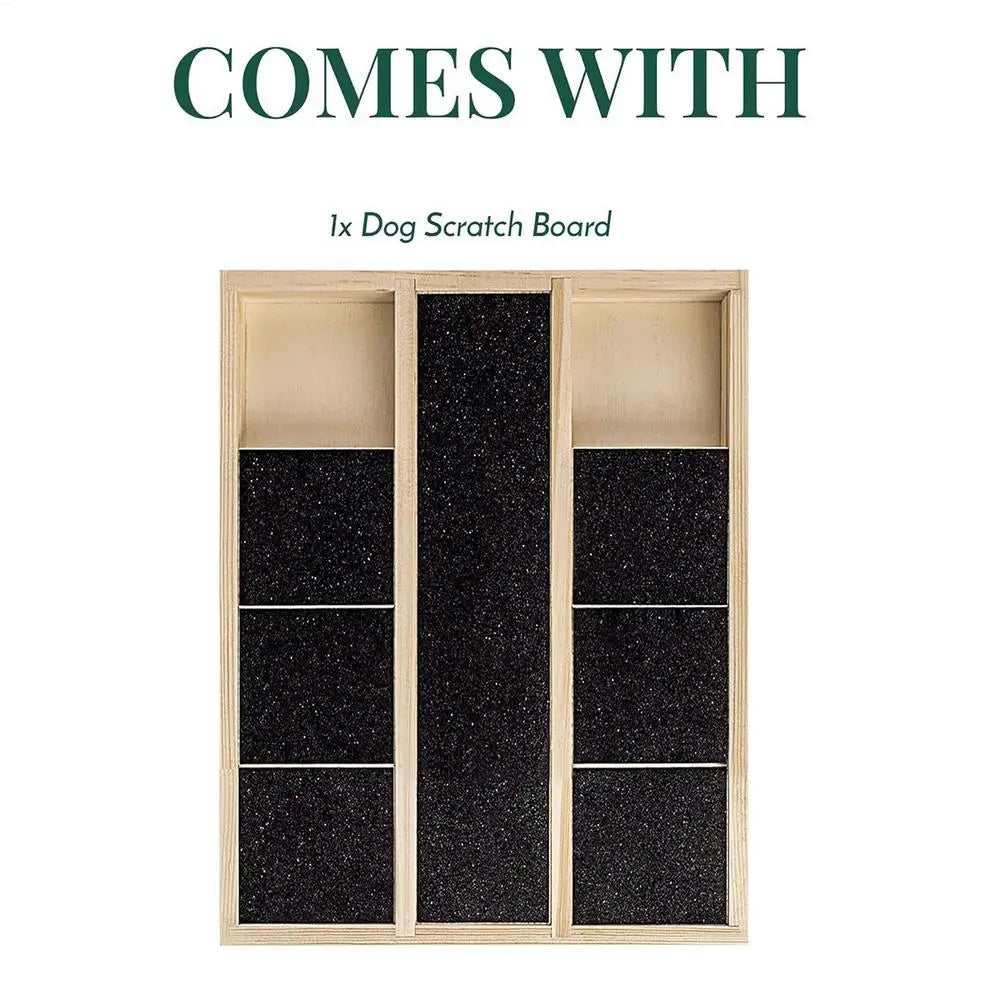 Scratch Board for Dogs Puppy Treat Scratching Board Pet Scratcher with Treat Box for Home Wooden Puppy Claw Grooming Tool