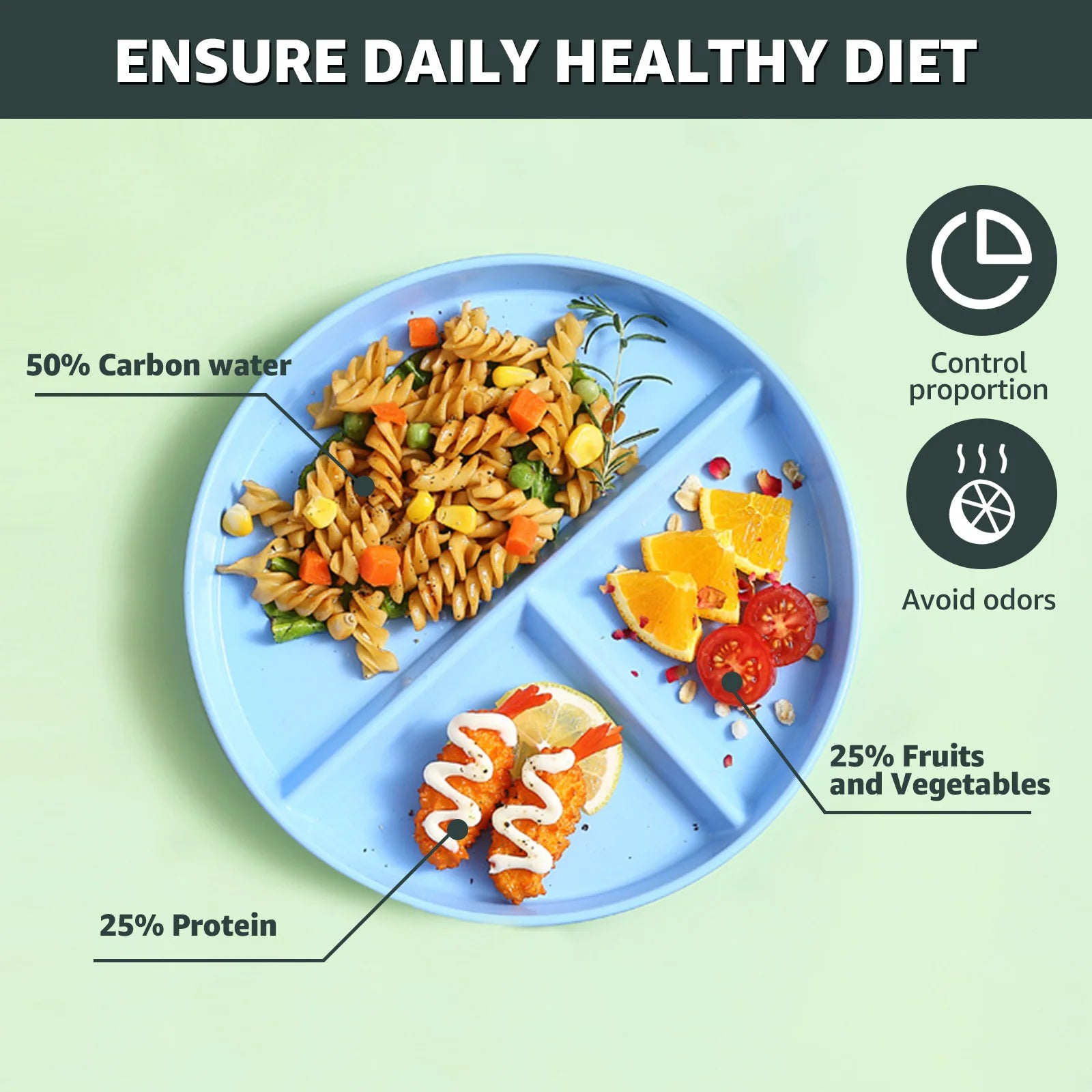 6/8Pcs 9inch Divided Dinner Plates