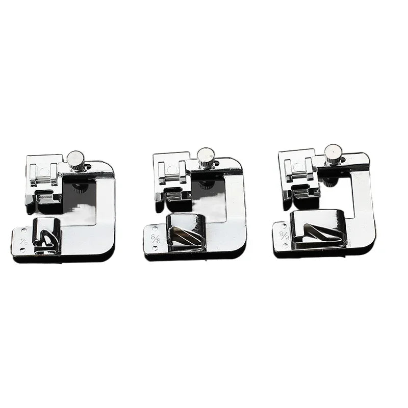 3pcs Household Multi-functional Electric Sewing Machine 4/8 6/8 8/8mm Wrap Edge Roll Edge Press Foot 6290 Sewing Accessories
