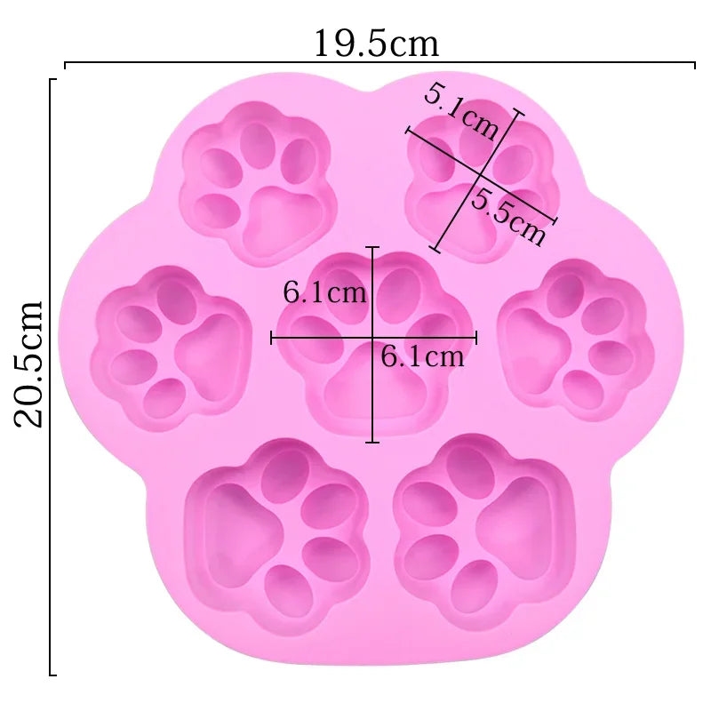 Paw Print Silicone Mold Dog Cat Animal Paw Mould For Candy Fondant Chocolate Jelly Pudding Soap Ice Cube Tray Dog Cat Treats
