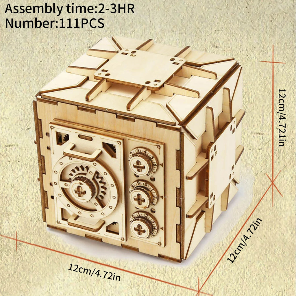 3D Wooden Lock Box Puzzle