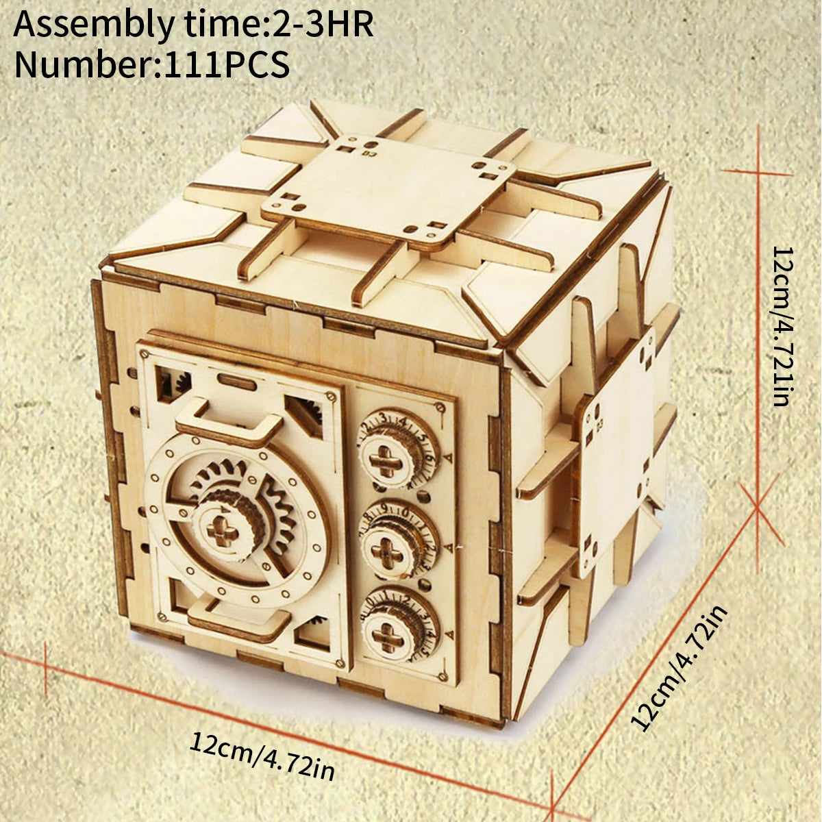 3D Wooden Lock Box Puzzle
