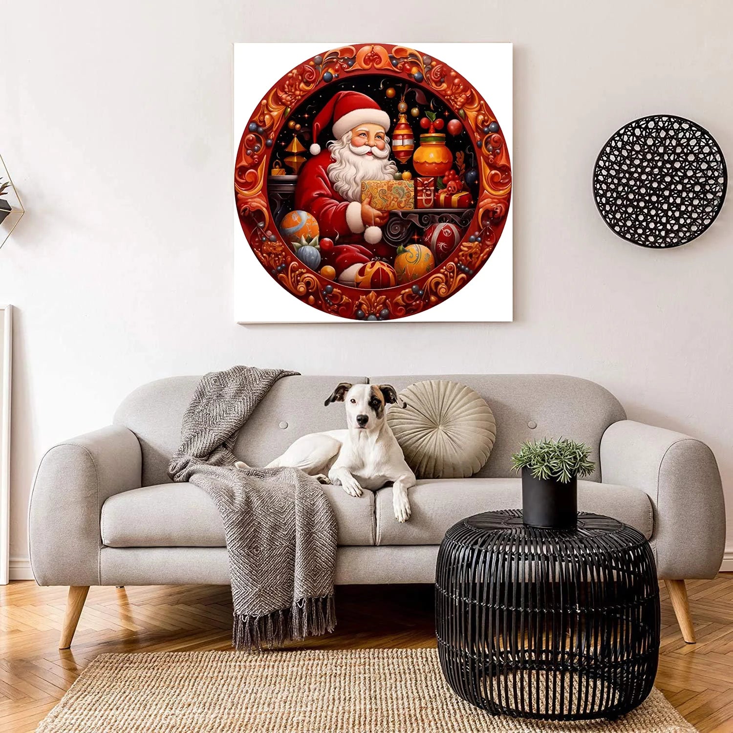 Wooden Puzzle Merry Christmas Jigsaw Puzzles For Kids Surprise Toys Creative Games Round Shaped Wood Puzzle With Education game