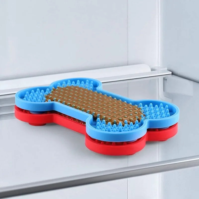 Pet Licking Mat with Suction Cups Anxiety and Boredom Relief Toy for Dogs and Cats  Reusable Treat Dispenser for Slow Feeding