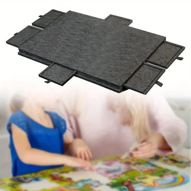 Foldable, Felt Puzzle Tray with 6-Drawers