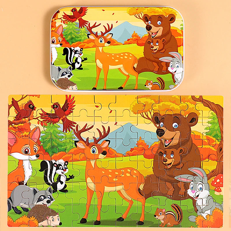 60 Pieces Wooden Jigsaw Puzzle for Kids