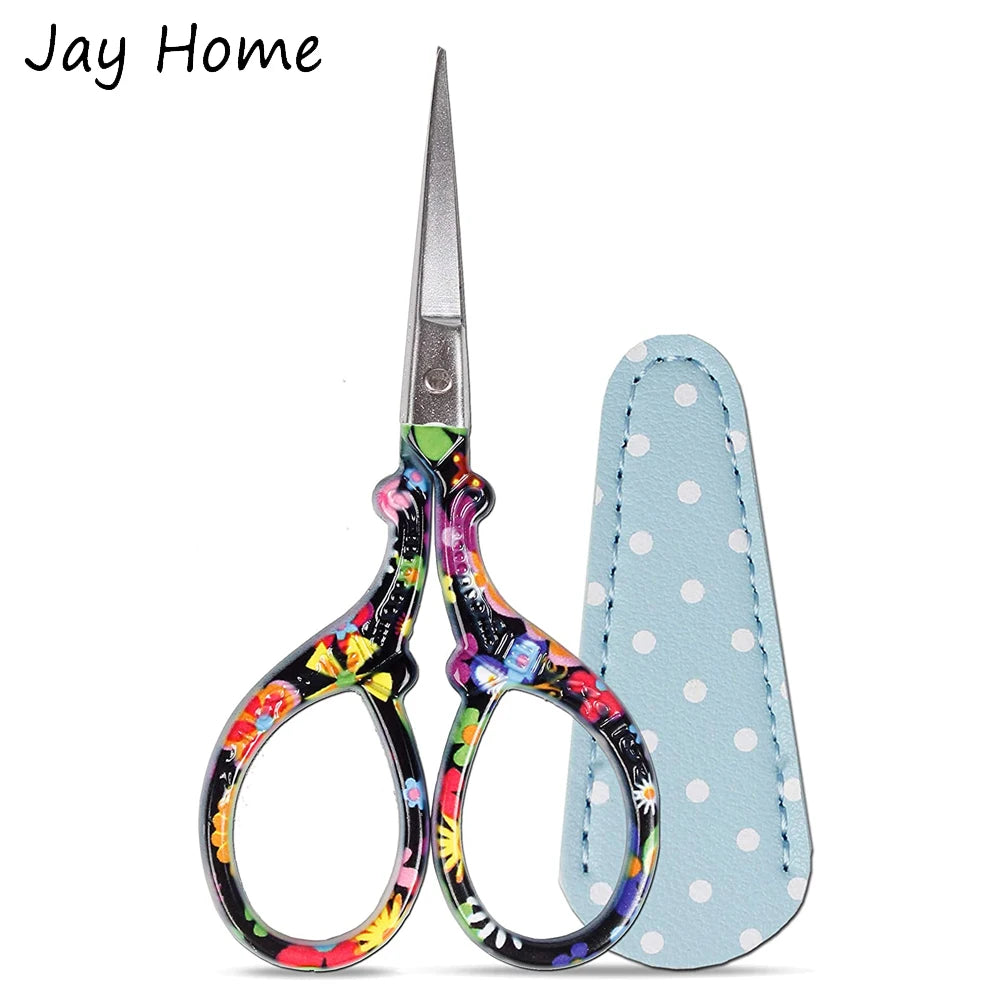 Embroidery/Sewing scissors with Leather Cover