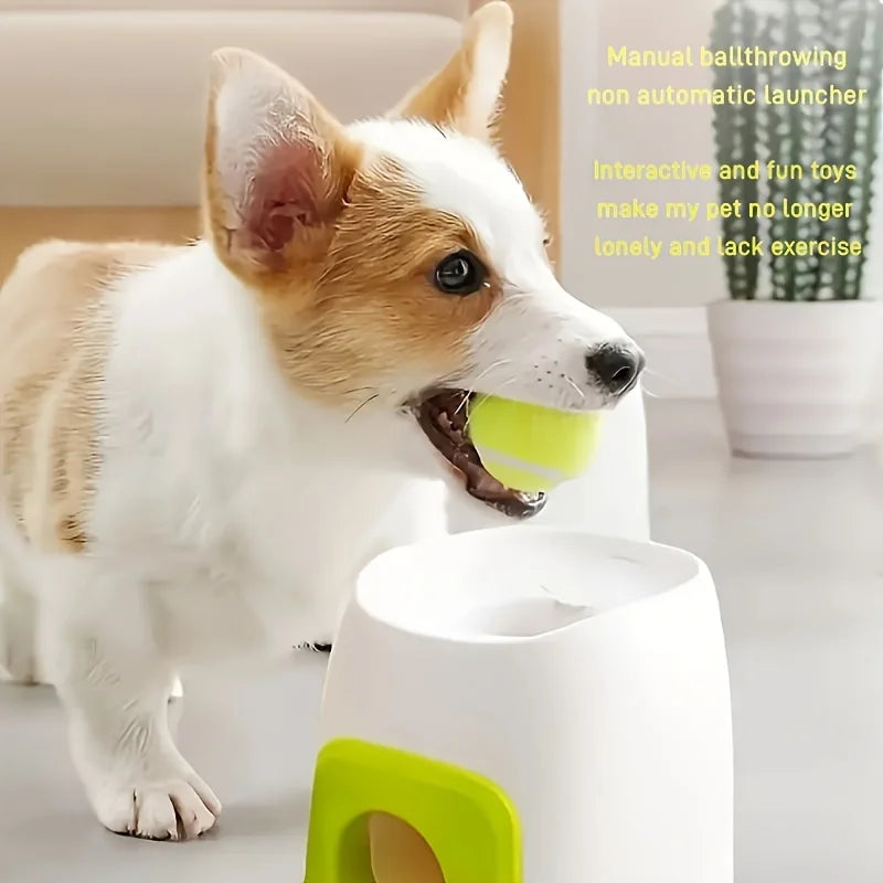 Pet Tennis Thrower Dog Cat Chase Training Fun Toy Reward Machine Intelligent Feeding Machine Throwing Machine with 2 Balls