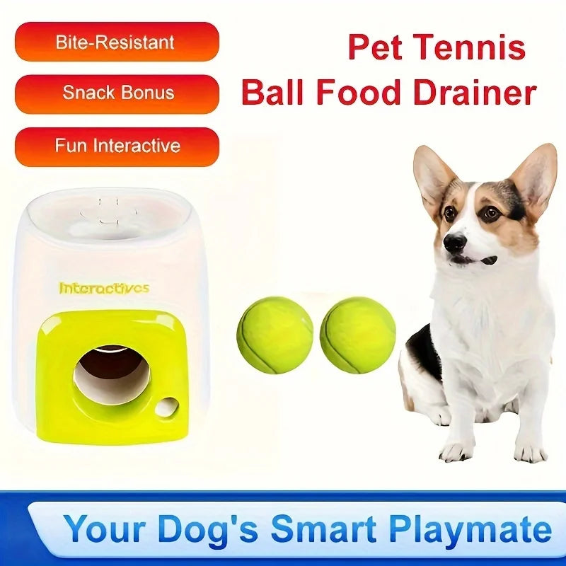 Pet Tennis Thrower Dog Cat Chase Training Fun Toy Reward Machine Intelligent Feeding Machine Throwing Machine with 2 Balls