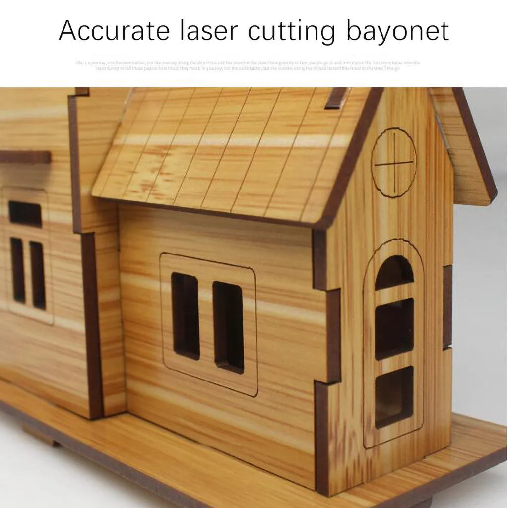 Wooden Jigsaw 3D Building Model Game Diy Handmade Comfortable House Villa Children Adult Birthday Gift