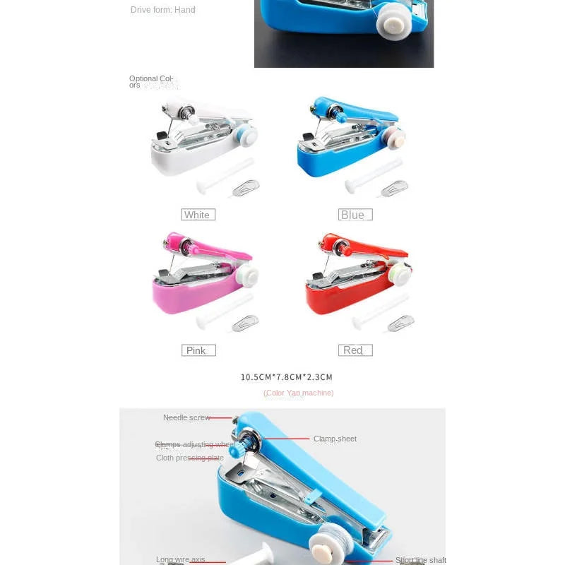 Handheld manual sewing machine