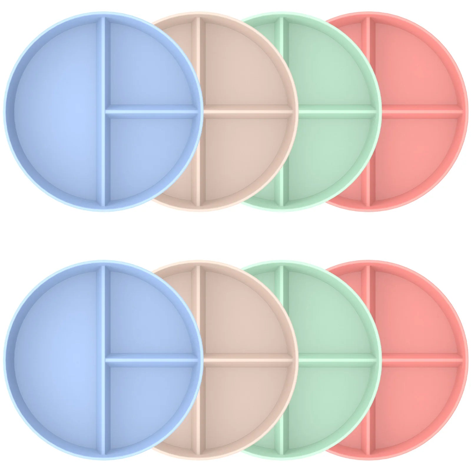 6/8Pcs 9inch Divided Dinner Plates