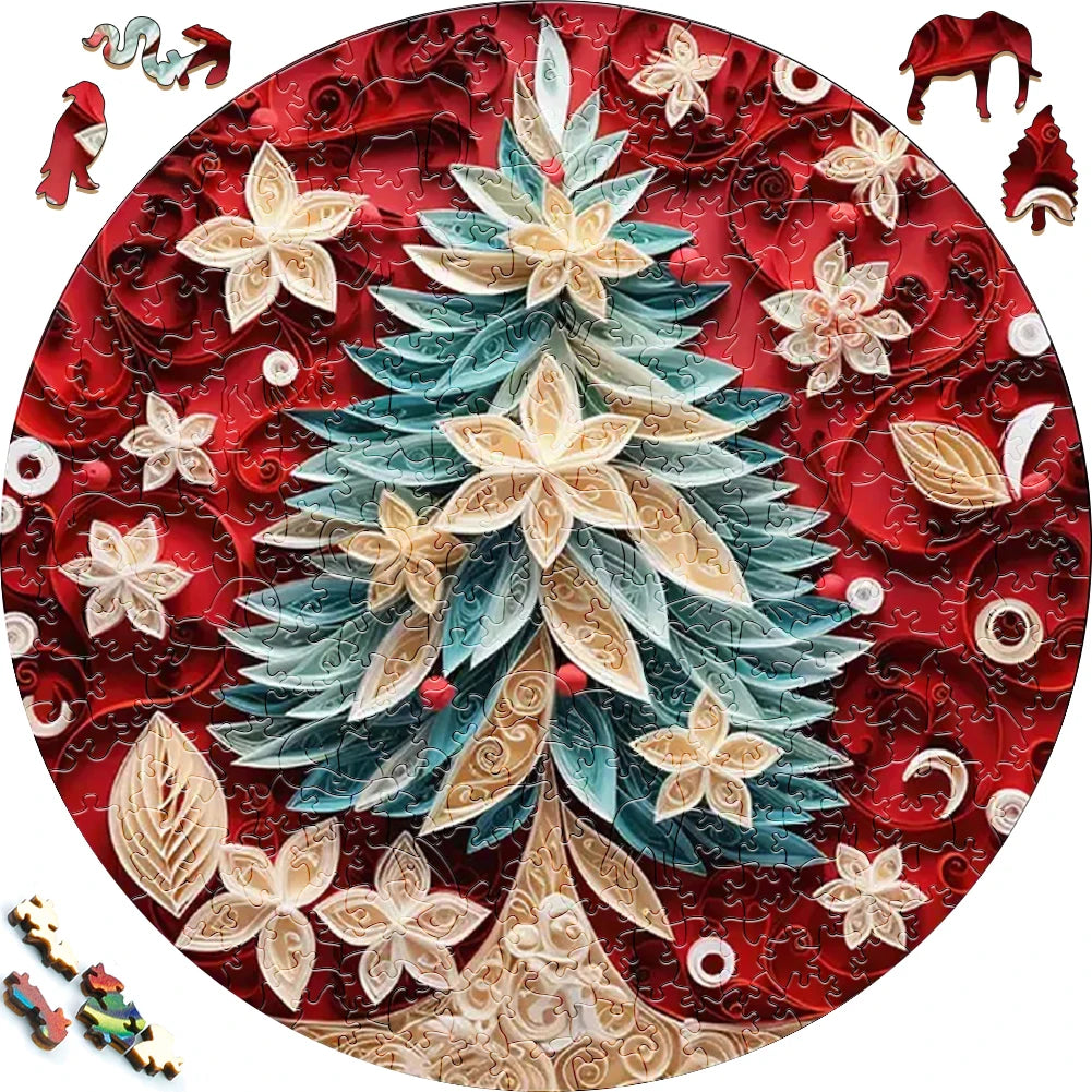 Wooden Puzzle Merry Christmas Jigsaw Puzzles For Kids Surprise Toys Creative Games Round Shaped Wood Puzzle With Education game