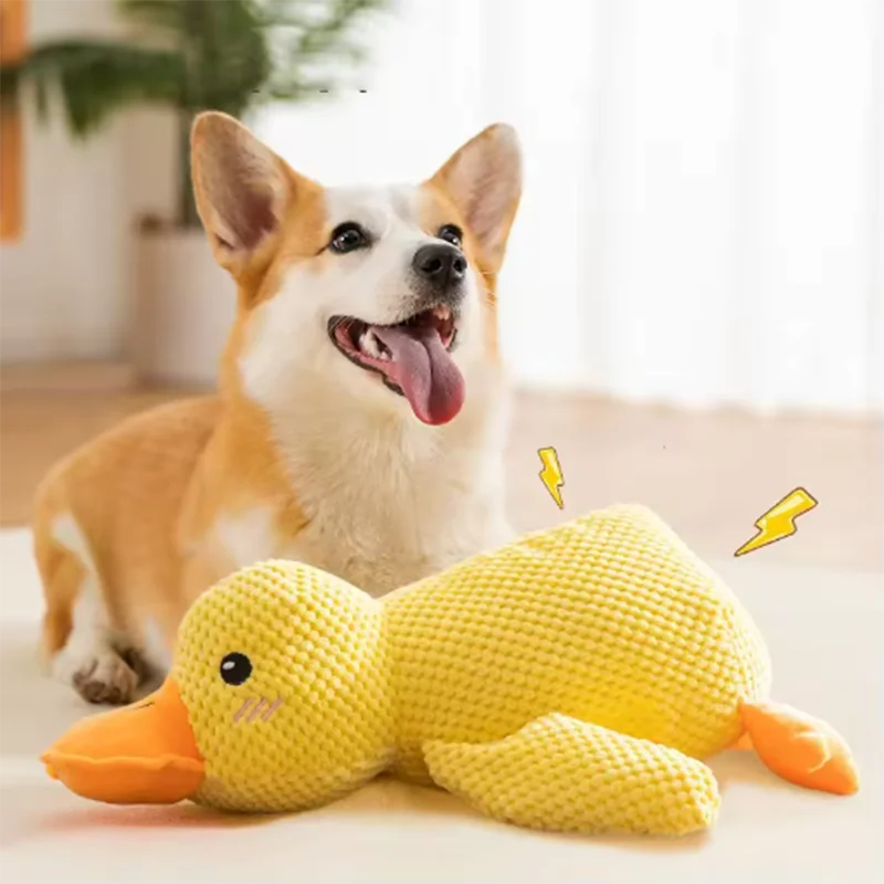 Dog Toy Stomping Duck Bite Resistant Grinding Teeth Cleaning Large Dog Interactive Entertainment Puppy Boredom Pet Plush Toy