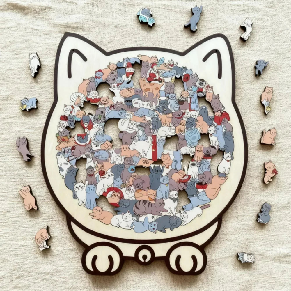 135-piece Cat-shaped Puzzle