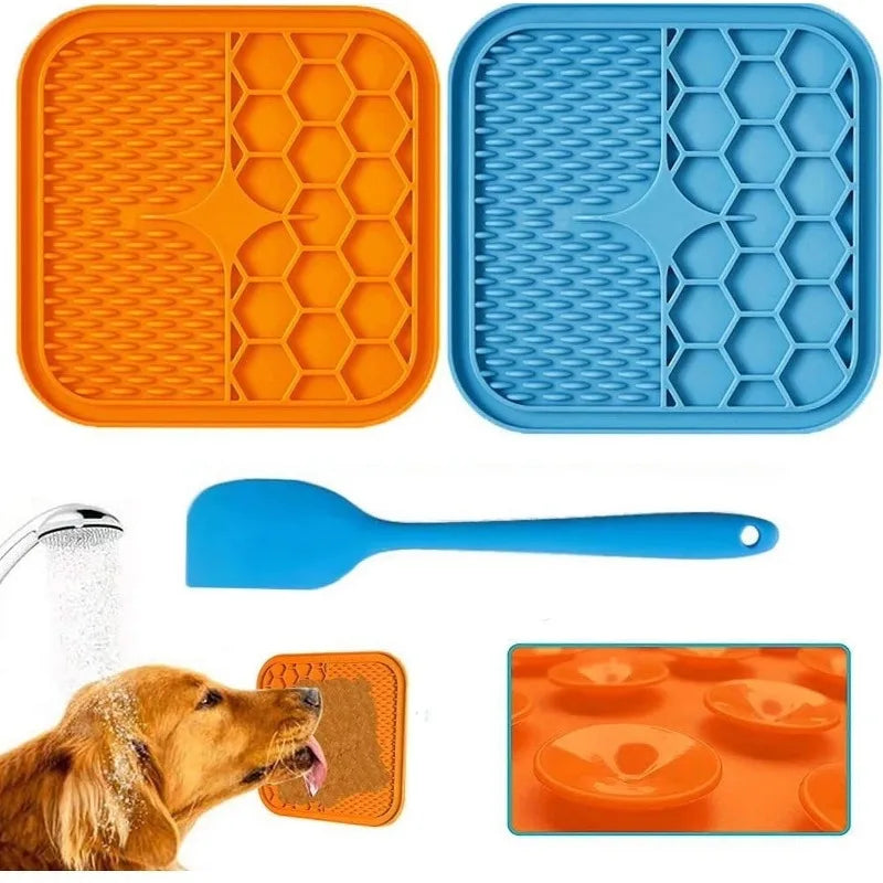 Pet Licking Mat with Suction Cups Anxiety and Boredom Relief Toy for Dogs and Cats  Reusable Treat Dispenser for Slow Feeding