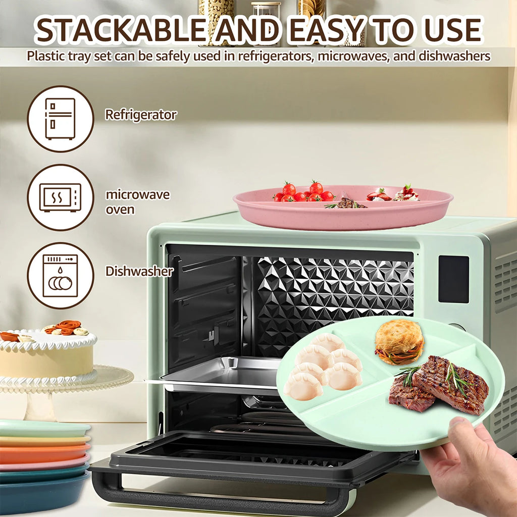 6/8Pcs 9inch Divided Dinner Plates