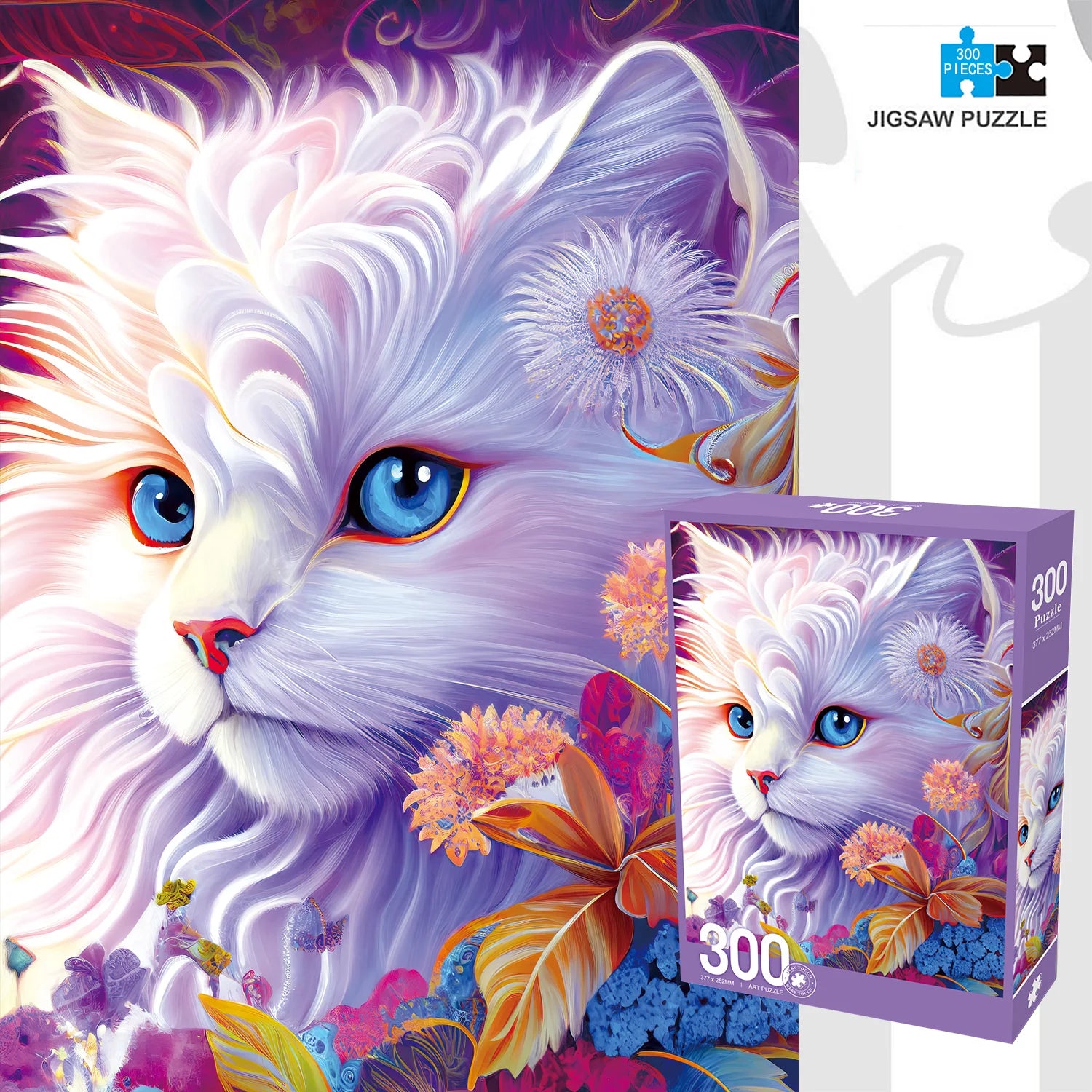 Jigsaw Puzzles for Adults/Kids 300 Pieces Hand Painted Cat Jigsaw Puzzles Families Games Toy for Home Art Decor Puzzles