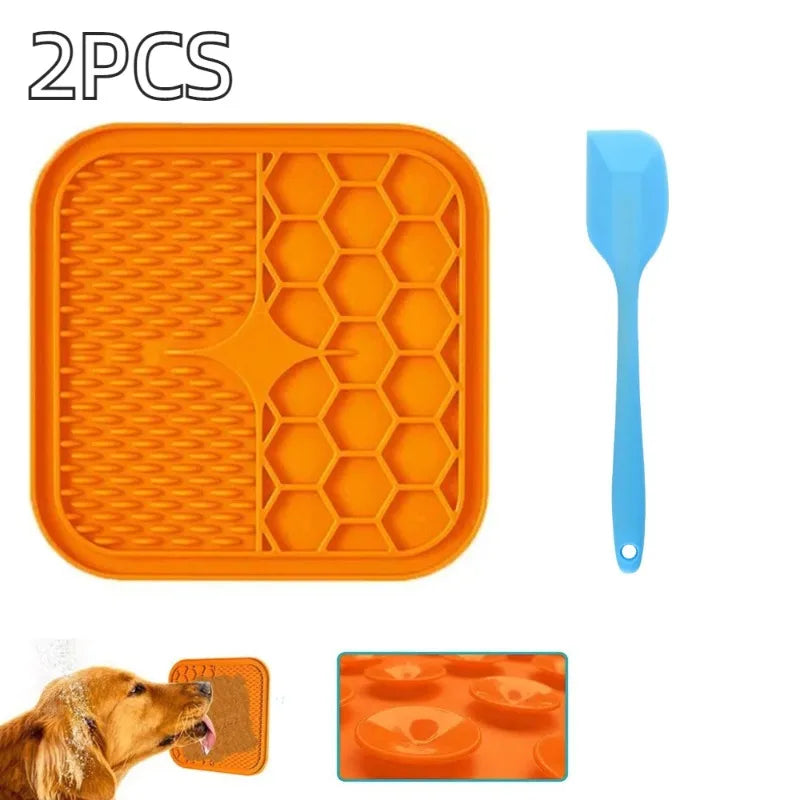 Pet Licking Mat with Suction Cups Anxiety and Boredom Relief Toy for Dogs and Cats  Reusable Treat Dispenser for Slow Feeding