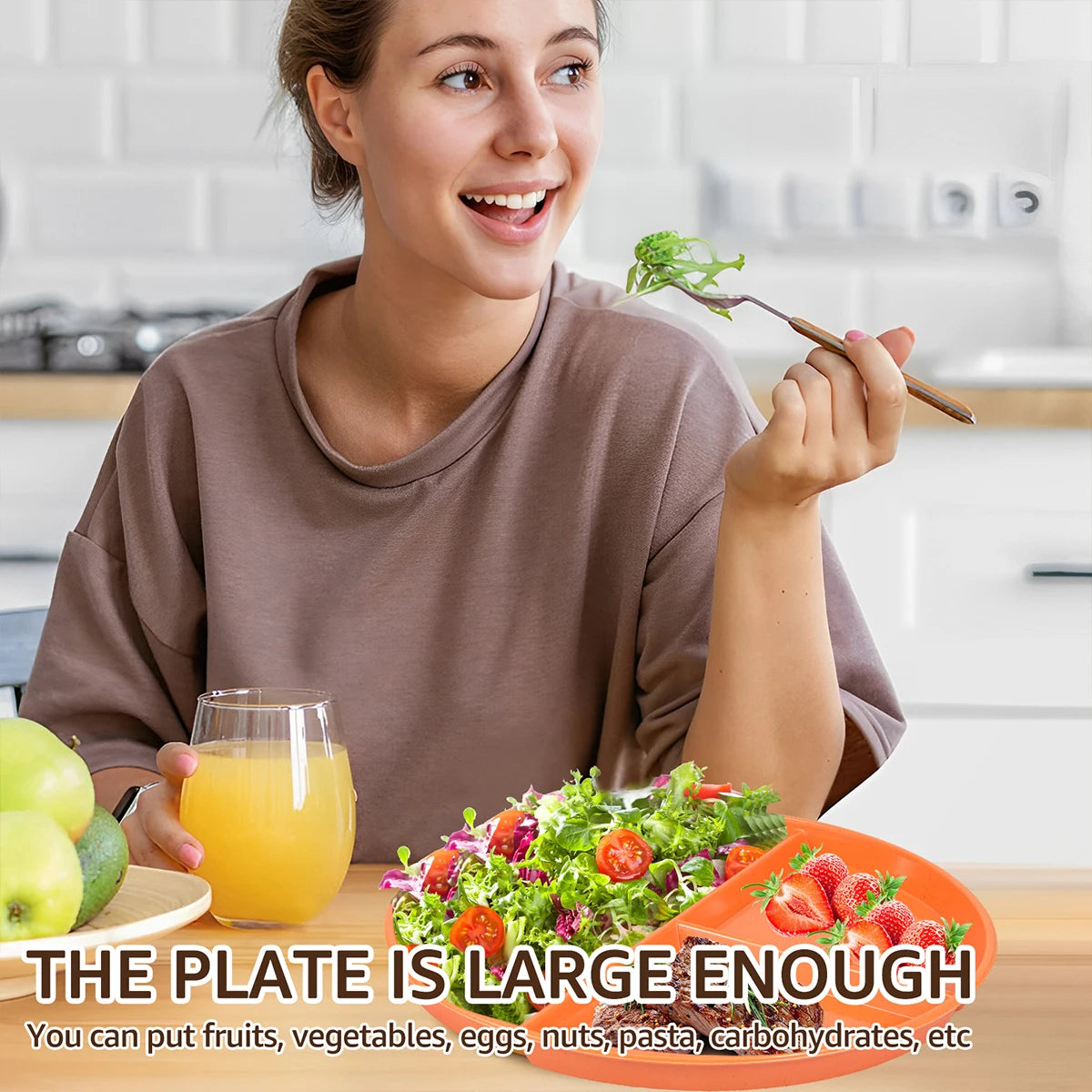 6/8Pcs 9inch Divided Dinner Plates