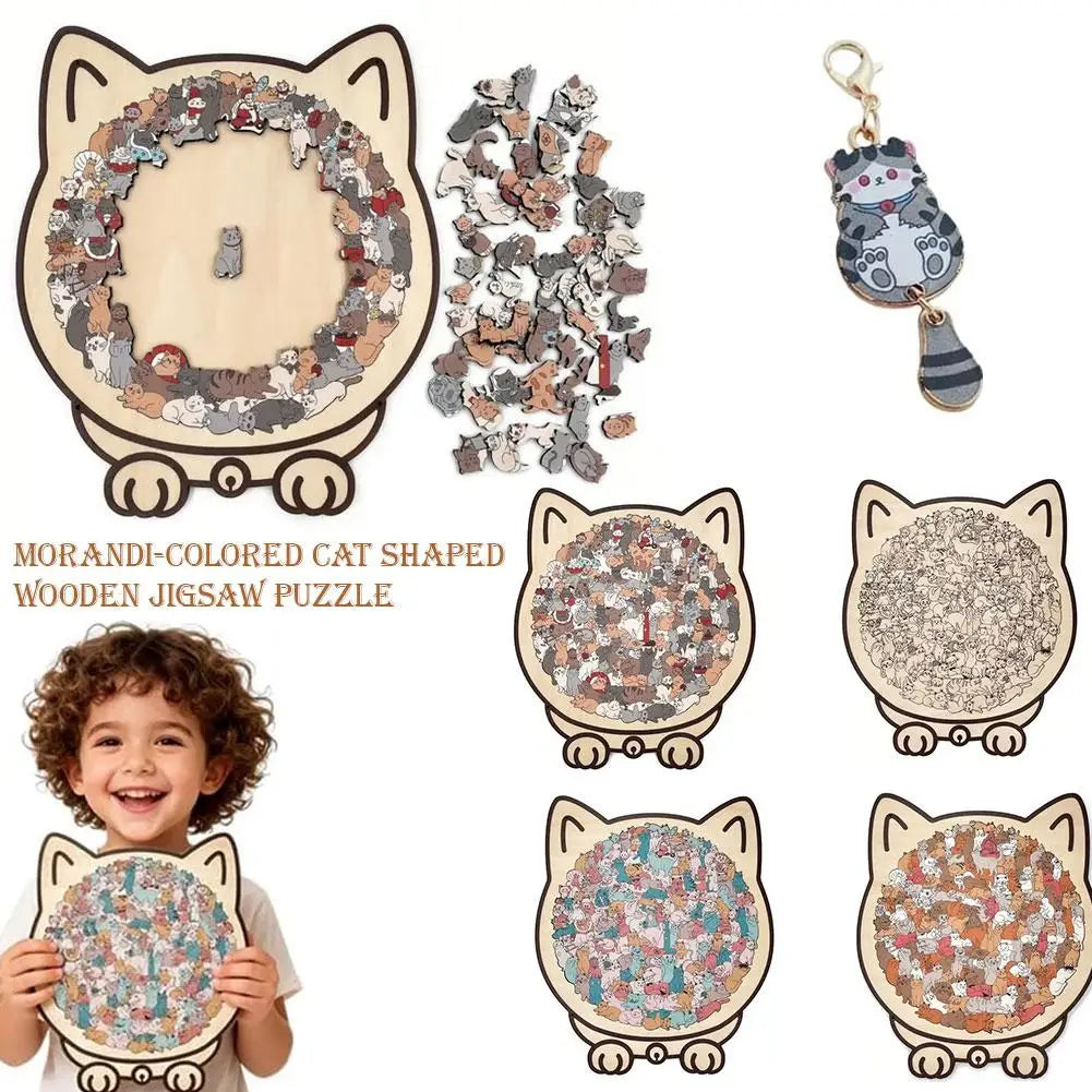 135Pcs Cat-Shaped Wooden Jigsaw Puzzle With Unique Irregular Pieces For Cat Lovers Home Christmas Decoration 2026