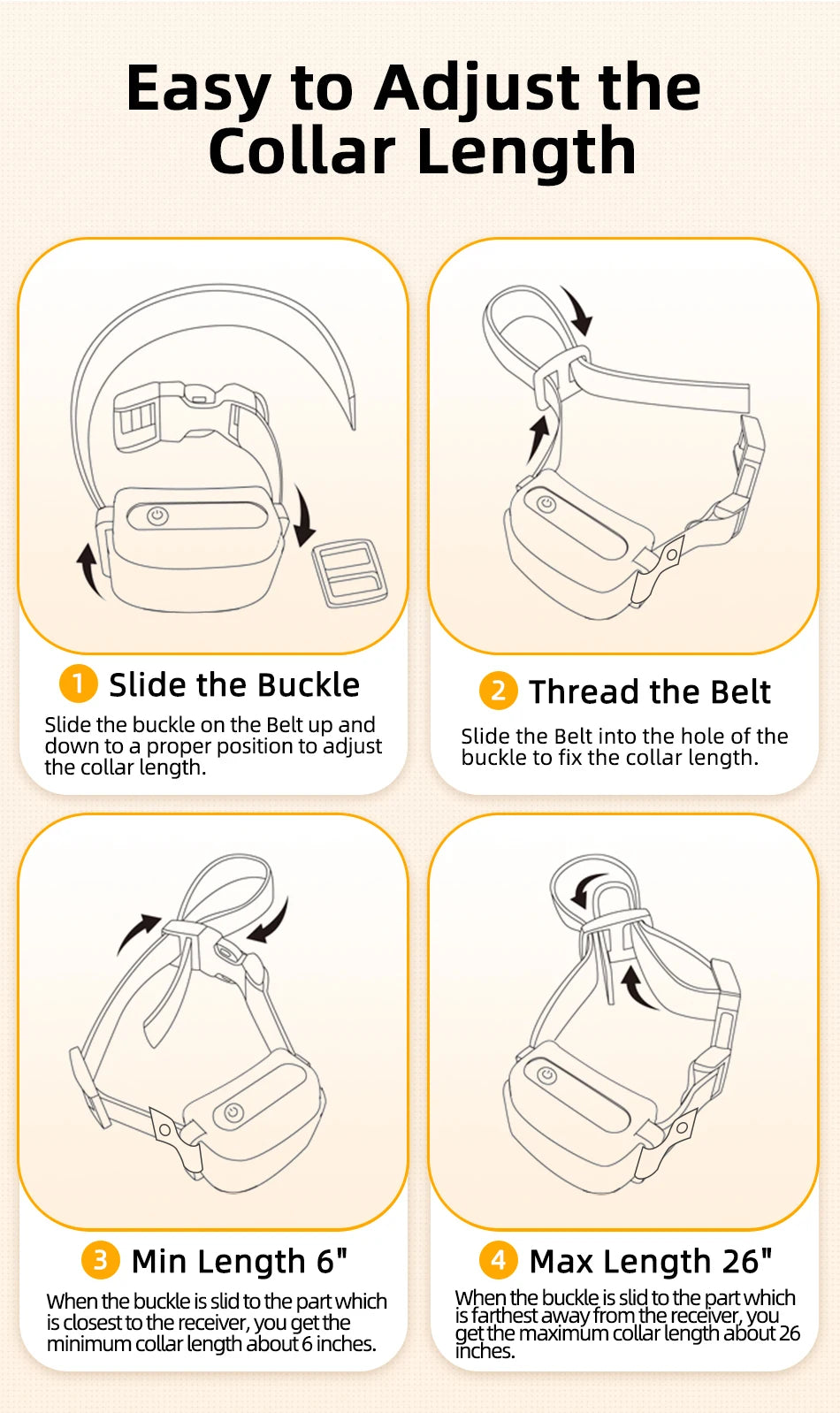 ROJECO Electric Dog Training Collar Digital Rechargeable Remote Control IPX7 Waterproof Vibrator Pet Dog Bark Stop Shock Collar