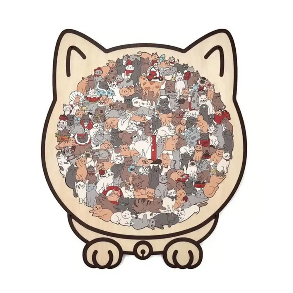 135Pcs Cat-Shaped Wooden Jigsaw Puzzle With Unique Irregular Pieces For Cat Lovers Home Christmas Decoration 2026