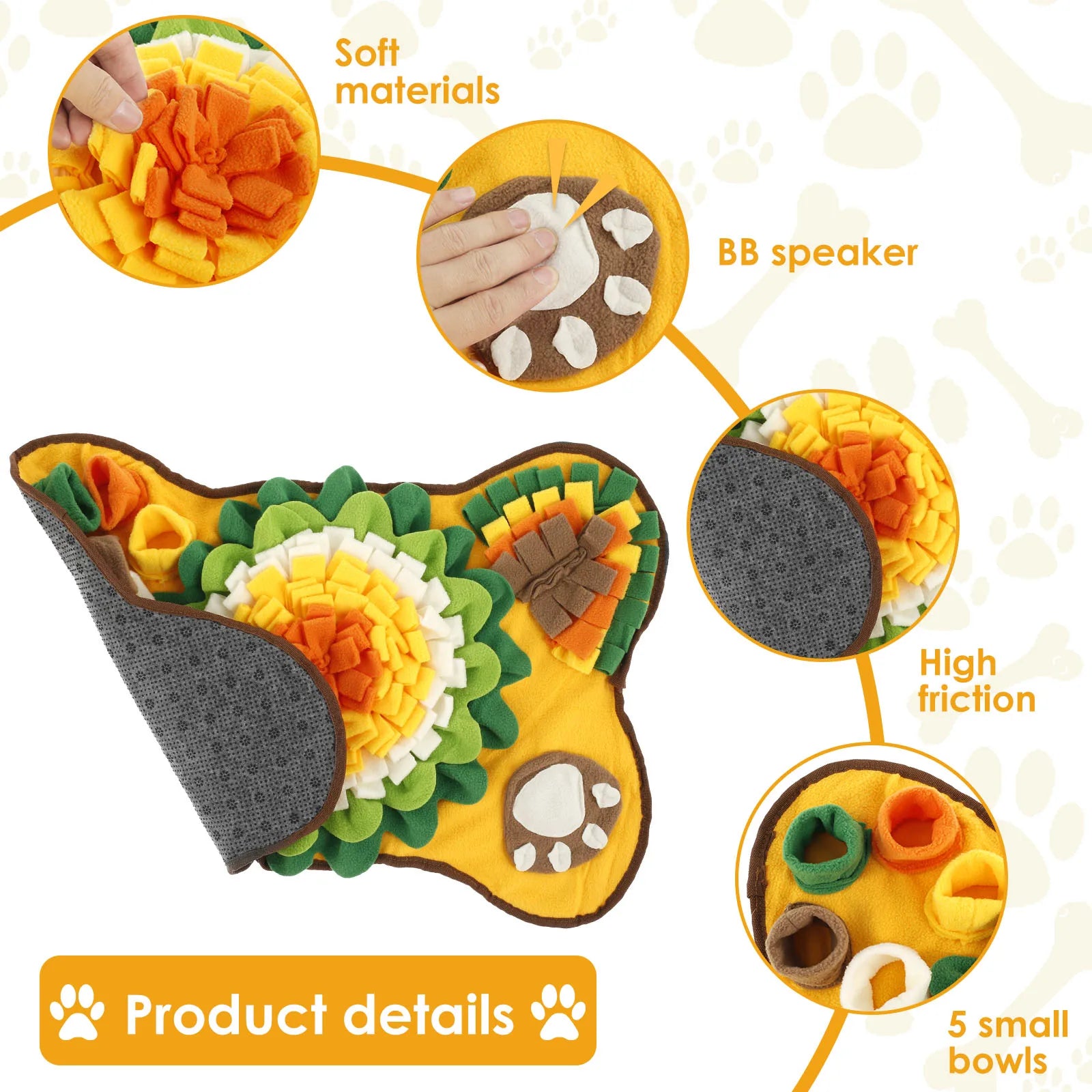 Dog Snuffle Mat Foraging Smell Training Blanket Pet Interactive Training and Stress Relief Sniff Feeding Mat Treat Mat Dog Toys