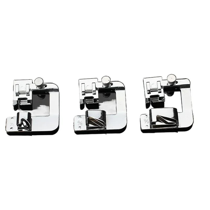 3pcs Household Multi-functional Electric Sewing Machine 4/8 6/8 8/8mm Wrap Edge Roll Edge Press Foot 6290 Sewing Accessories