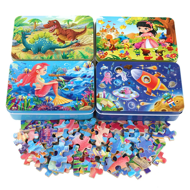 60 Pieces Wooden Jigsaw Puzzle for Kids