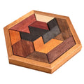 Hexagonal Wooden Geometric Shape Jigsaw Puzzles Chess Game Board Montessori Toys Brain Teaser Educational Intelligence Toys