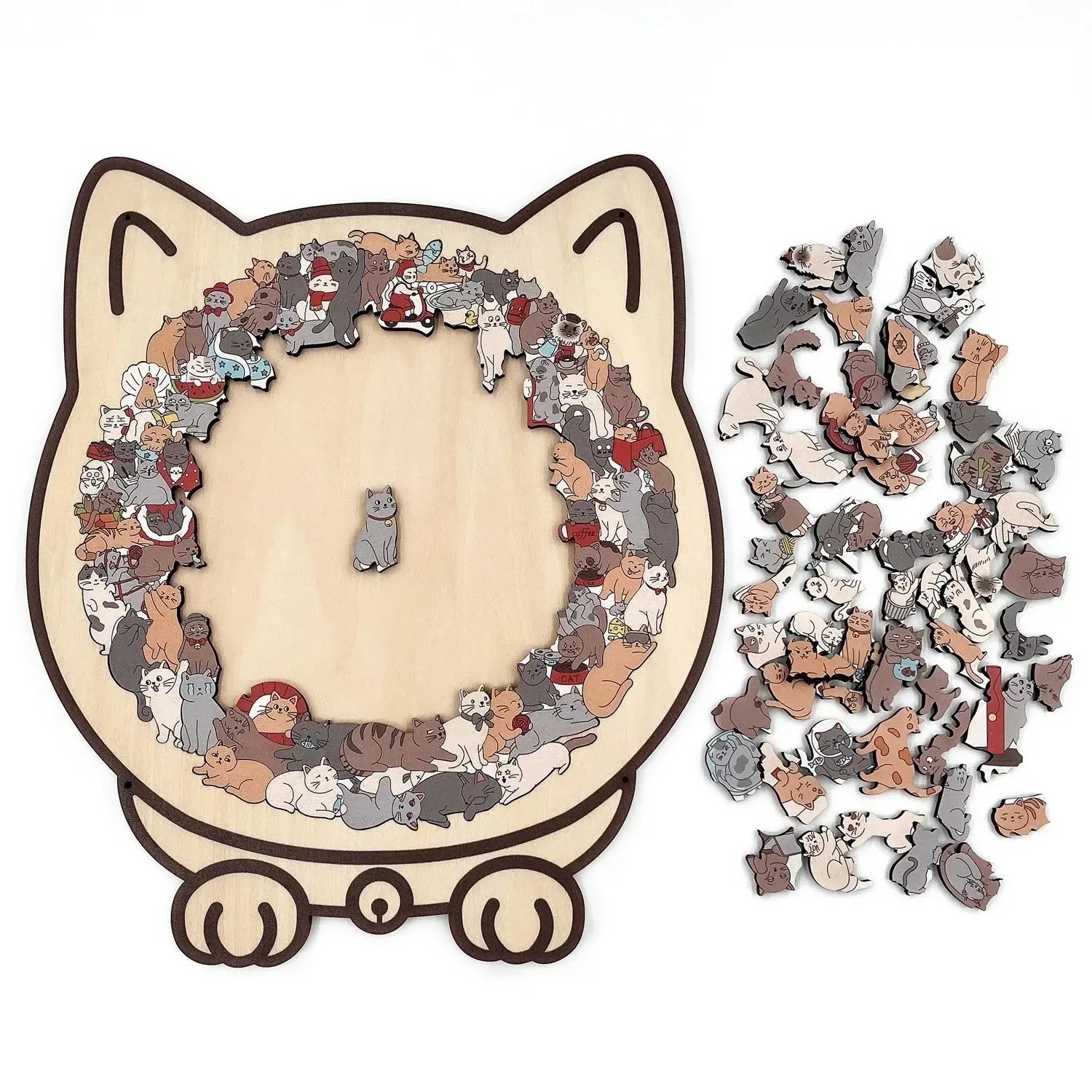 135-piece Cat-shaped Puzzle