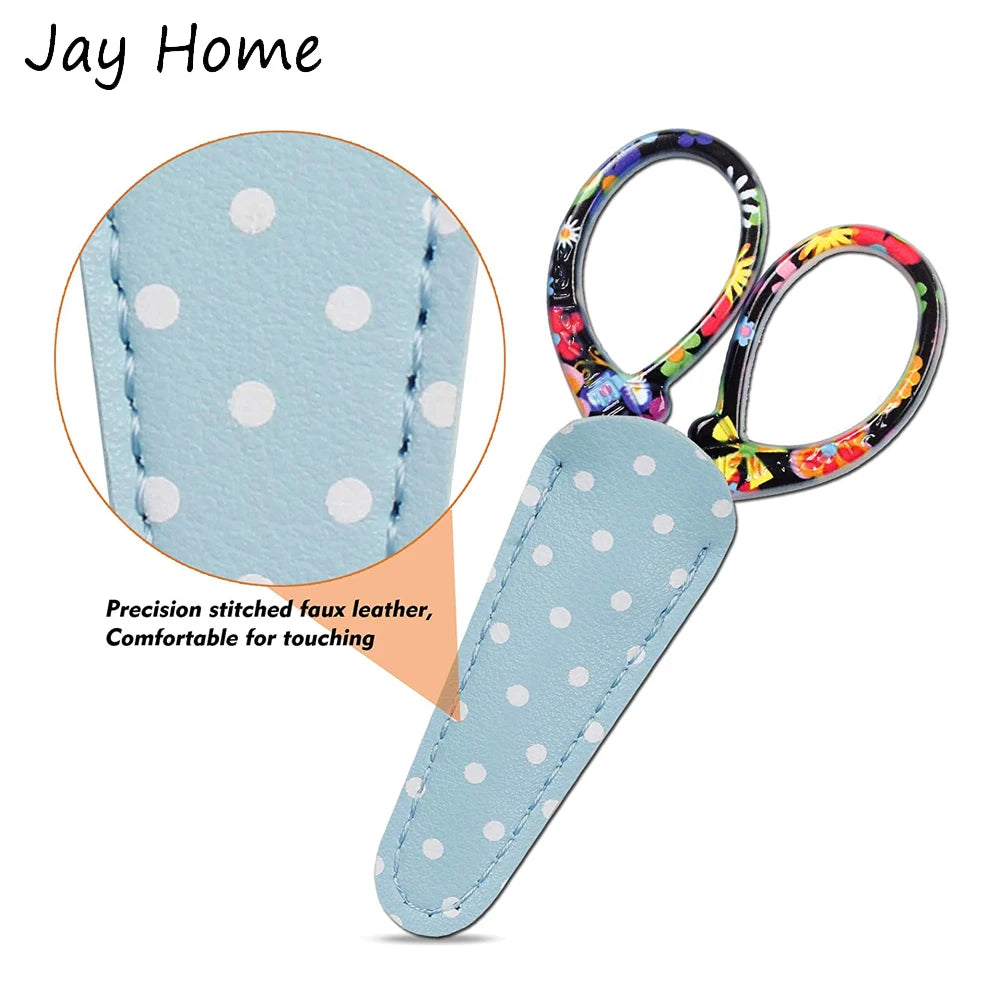 Embroidery/Sewing scissors with Leather Cover