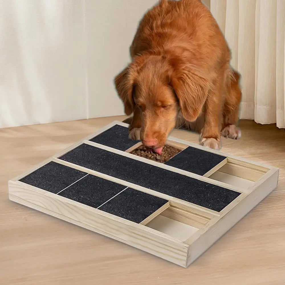 Scratch Board for Dogs Puppy Treat Scratching Board Pet Scratcher with Treat Box for Home Wooden Puppy Claw Grooming Tool