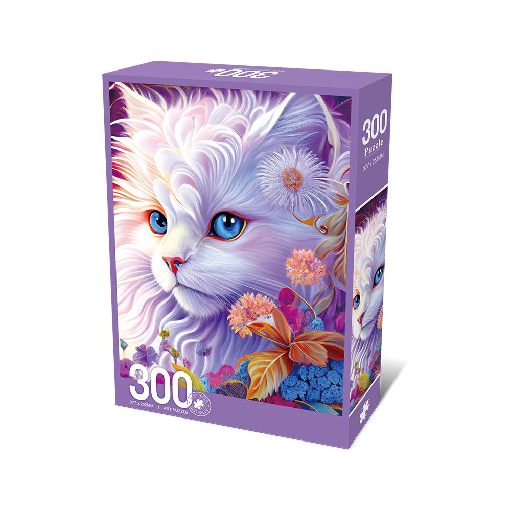 Jigsaw Puzzles for Adults/Kids 300 Pieces Hand Painted Cat Jigsaw Puzzles Families Games Toy for Home Art Decor Puzzles