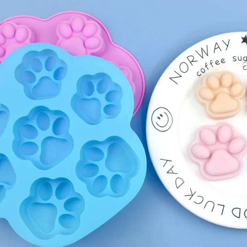 Paw Print Silicone Mold Dog Cat Animal Paw Mould For Candy Fondant Chocolate Jelly Pudding Soap Ice Cube Tray Dog Cat Treats