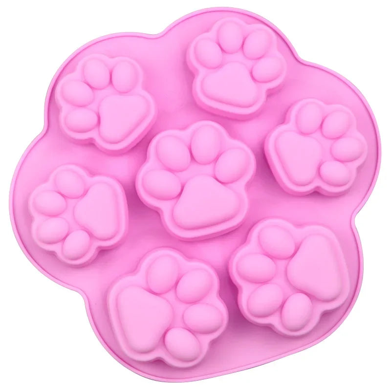Paw Print Silicone Mold Dog Cat Animal Paw Mould For Candy Fondant Chocolate Jelly Pudding Soap Ice Cube Tray Dog Cat Treats