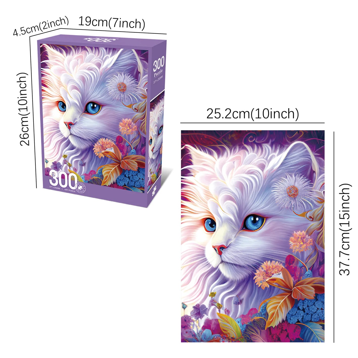 Jigsaw Puzzles for Adults/Kids 300 Pieces Hand Painted Cat Jigsaw Puzzles Families Games Toy for Home Art Decor Puzzles