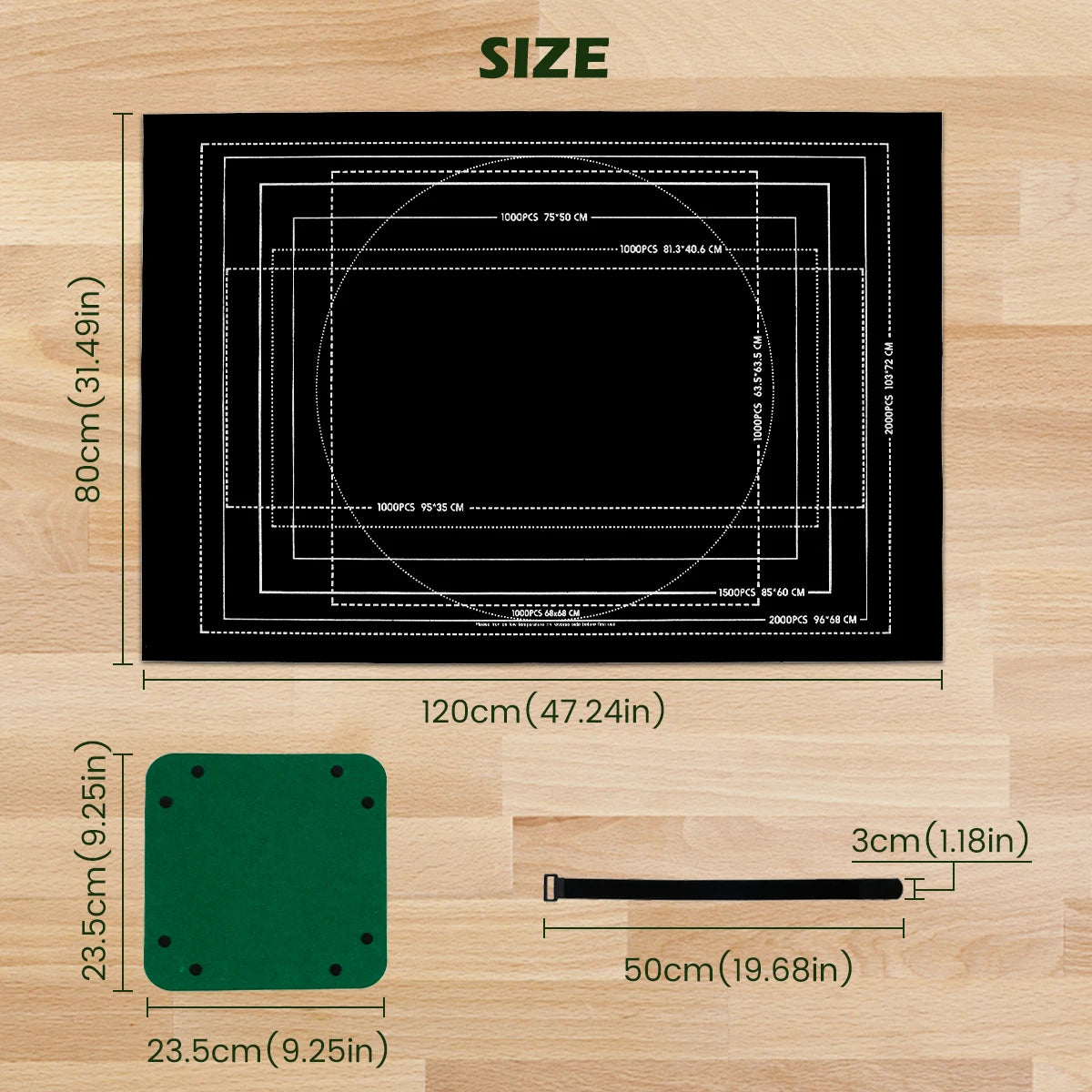 Jigsaw Mat Keep Neat and Organized Roll Up Puzzle Pad with Non-slip Bottom Jigsaw Puzzle Keeper with Auxiliary Line Felt Saver P