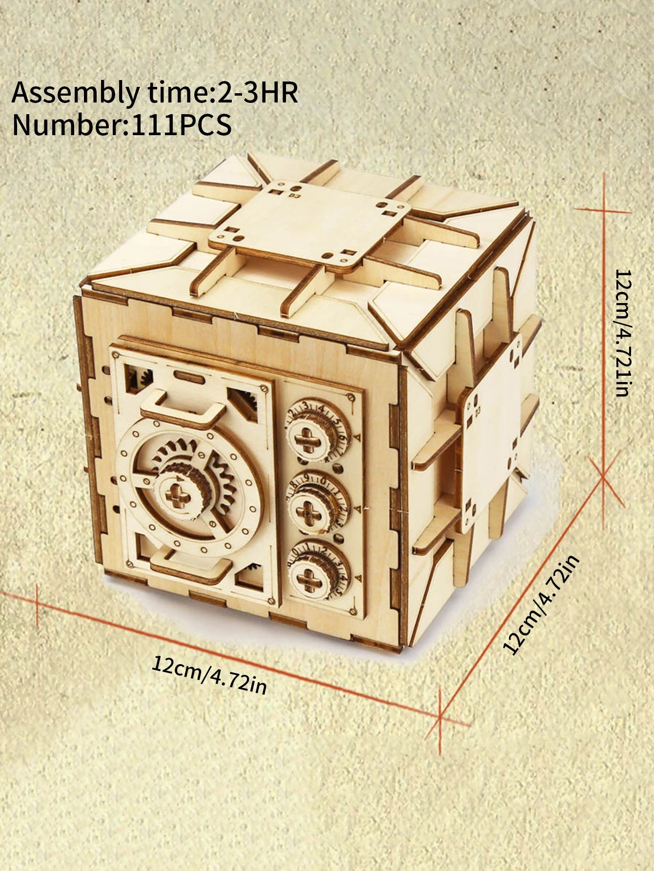3D Wooden Lock Box Puzzle