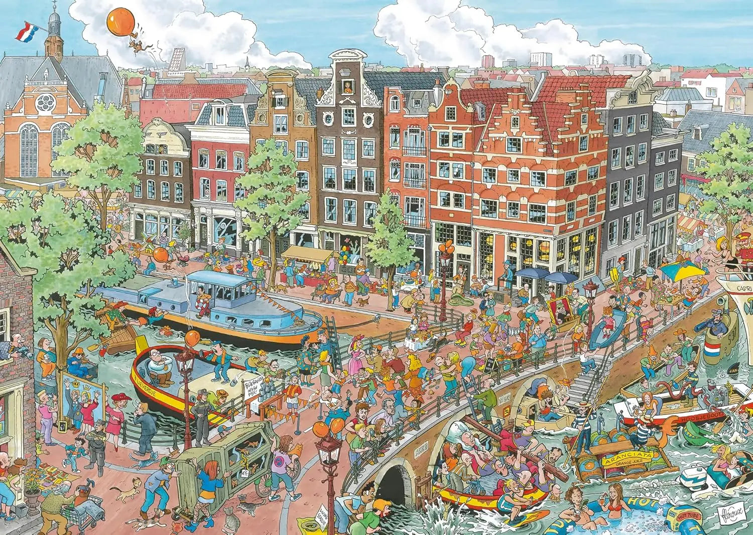 Amsterdam 1000/500/300 Pieces Jigsaw Puzzles Challenging Family Activity Game for Gameroom Bedroom Livingroom Party Gift